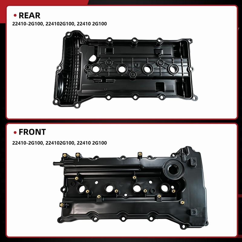Valve Cover with Gasket 224102G100 for Hyundai 2.0L 2.4L 2010-2016(Black)