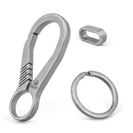 TISUR Carabiner, Titanium, Keychain, Chain, Small, Stylish, Car, Home, Keyring, Men's, Grey/Ti-B Carabiner