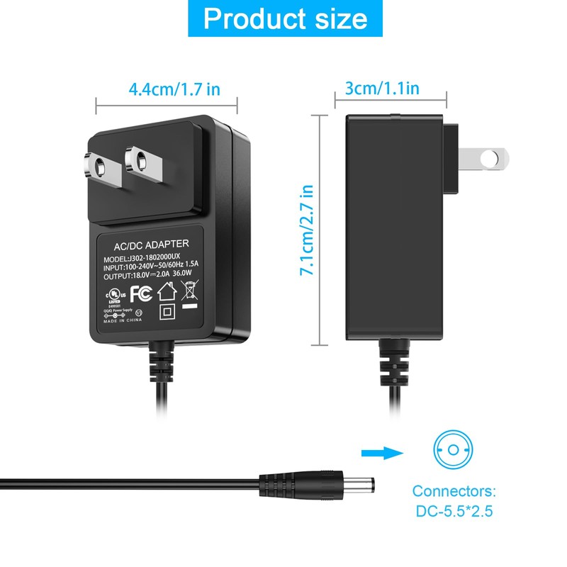 18V Massage Gun Charger for Hypervolt 2/2 Pro/Go/Go 2 Power