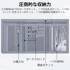 ZHOMA Children's Wallet, Trifold with Drawstring, Coin Purse, Zipper, Neck Strap, Thin, Compact, Popular, Stylish, Camouflage, Dinosaur, Cute, Junior High School, Elementary School, Girls, High School