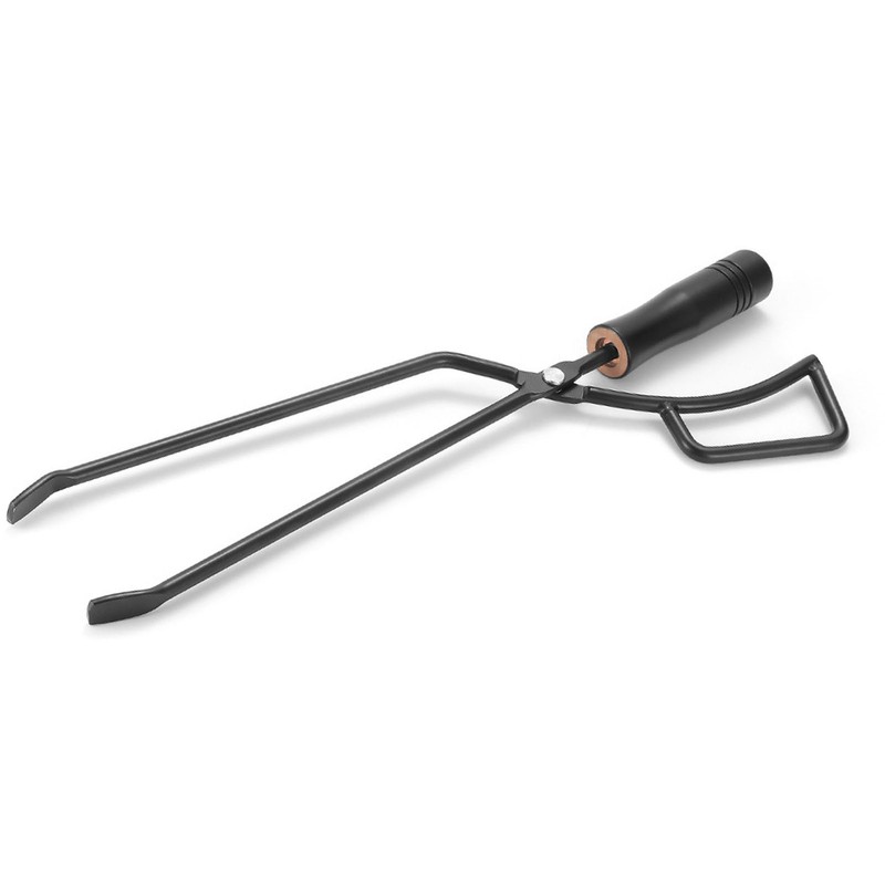 Fire Tong Insulated Wooden Handle Enhanced Grip Log Grabber Firewood
