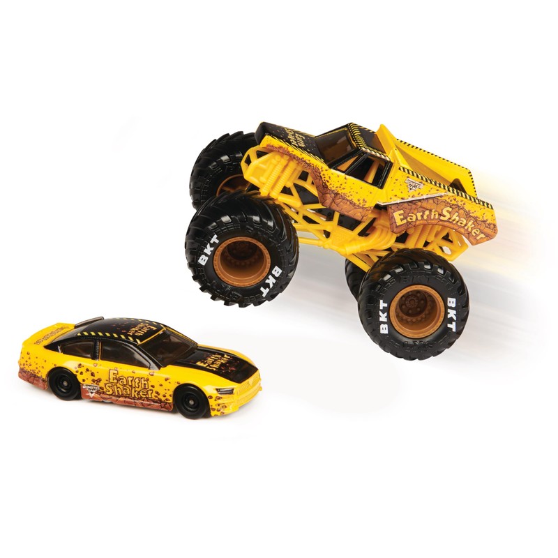 Monster Jam, 1:64 Scale Truck and Racing Car Set, Robust,
