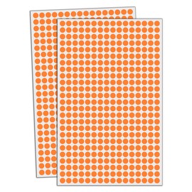 6000 Pack - 1/4" Small Dot Stickers Round Circle Labels - Orange