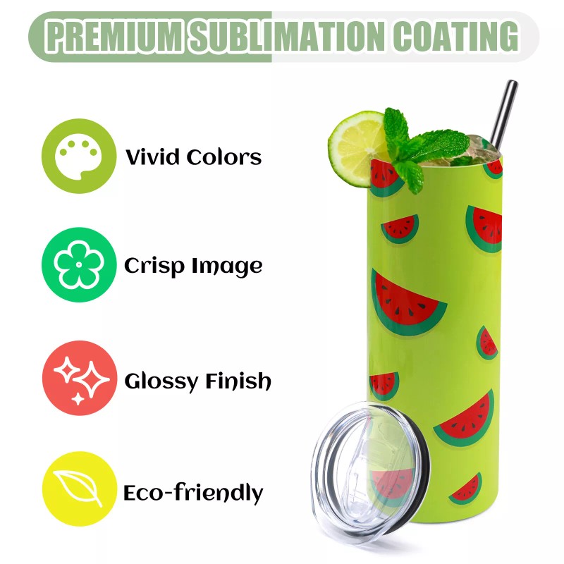 HTVRONT 12Pack Straight Sublimation Tumblers Bulk Blank 20oz Stainless Steel