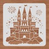 BENECREAT Castle Plastic Painting Stencil, 12x12 Star Firework Pattern Craft