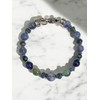 Kyanite Natural Crystal Memory wire Bangle Bracelet with Heart Clasl