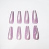 MNmagicnail-Glossy Press On Nails,Medium Coffin Cat Eye False Nails,"Light purple"