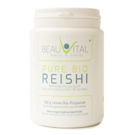 Pure Organic Reishi Powder Organic Ling-Zhi 100 g Vital Mushroom Powder from EU Organic Agriculture, Vegan, No Artificial Additives