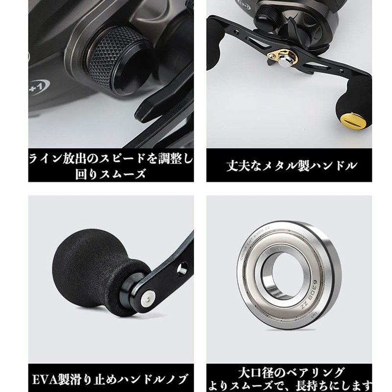 VISPREA YU183 Reel, Great for Beginners, Bait Reel, Left Wind,