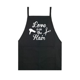 Love Is In The Hair Apron Stylist Business Girls Women Mom Hairdresser Haircut Barber Scissors Blowdryer