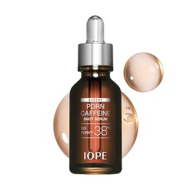 IOPE BIO-PDRN Suero Shot de Cafeína | 38% PDRN vegano a base de plantas y 20,000 ppm de cafeína y niacinamida en una botella, rellenando la piel, efec
