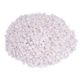 LONGTEAM Decorative Stones, Natural Polished Pebbles, Outdoor Indoor Gravel for flower pot, Fish tank, Landscaping, Vase Fillers (1.9 lb, White)