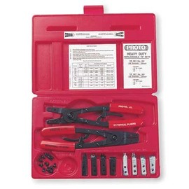 Retaining Ring Plier Set, 0 to 90Deg, 18pc