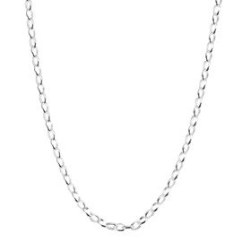 Old English Jewellers Sterling Silver Oval Belcher Chain Necklace 3mm 16" 18" 20" 22" 24" 26" 30" (24)