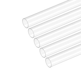 sourcing map Plastic Pipe Rigid Polycarbonate Round Tube Clear 0.4"(10mm) ID 0.43"(11mm) OD 6" (150mm) High Impact for Lighting, Models, Water Plumbing, Pack of 5