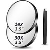 Magnifying Mirror 10X&30X Set, Magnified Mirror 3.5" with Two Suction