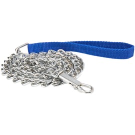 SURTEK Dog Leash - 4' x 5/32" Chain Pet Leash with Locking Clasp & Double-Stitched Nylon Handle -,BlueNavy