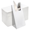 JEBBLAS 40x40cm Disposable Pocket Napkins, Cloth Like Napkins Built-in Flatware