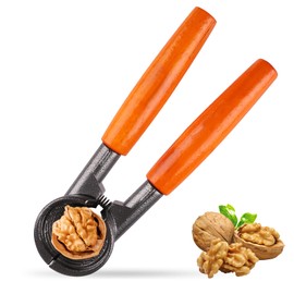 Jecdfs 1 x Nutcracker with Elegant Wooden Handle, Nutcracker Walnuts Hazelnuts, Suitable for Walnuts, Hazelnuts and Brazil Nuts - No Core Destruction - Easy Power Transfer