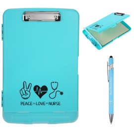 Chiisong Nurse Gift Clipboard Foldable with Storage, A4 Heavy Duty Storage Clipboard with Pen Holder Thin Clip, Appreciation Gift for Students Nurse Week
