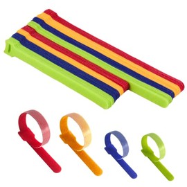 Ataduras de Cables Reutilizables,80Pcs Sujetacables de Colores Bridas para Cables con Gancho&Bucle,Organizador Cables Ties de Correas Para Organización de Cables en Hogares,Oficinas-2 Tallas&4 Colores