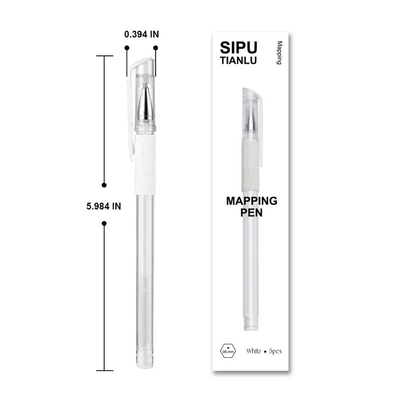5PCS microblading eyebrow white mapping pen, eyebrow Outline Tattoo skin