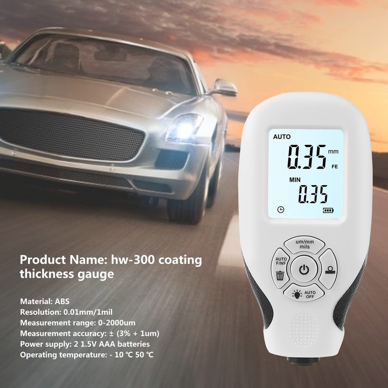 Coating Thickness Gauge,Paint Depth Gauge Meter for Automotive - Backlight