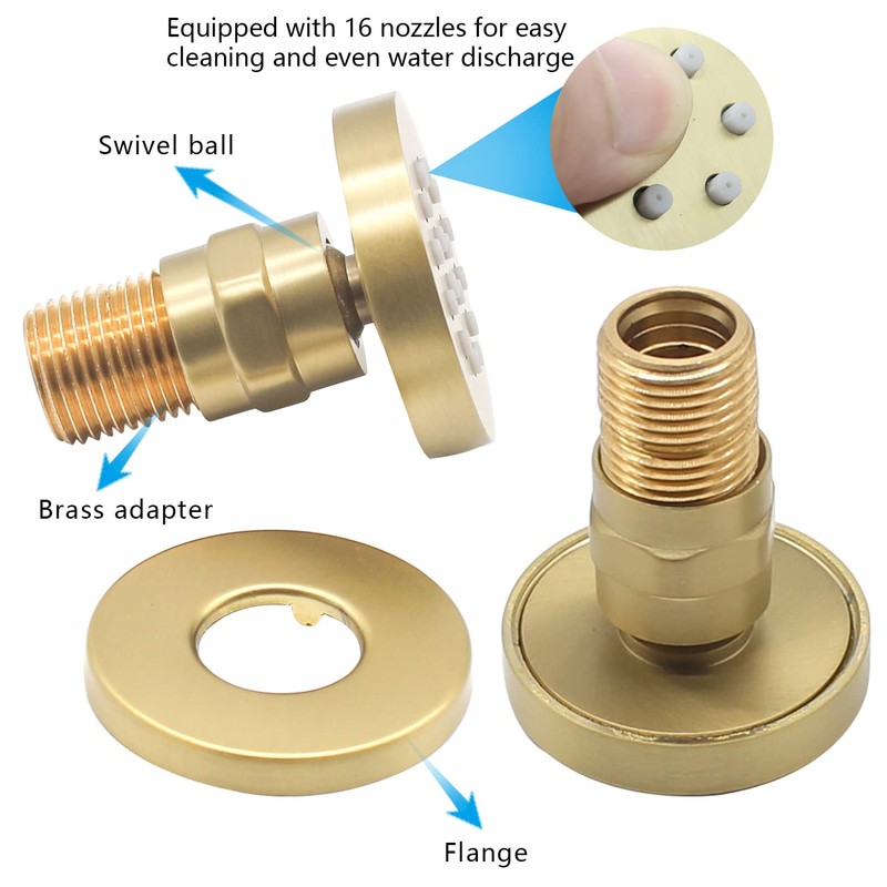 Brass Round Shower Body Spray Jets 4 Pack, HOMEDEC Spa