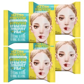 Arial Stress Relieving Purefull Lip & Eye Remover Pads 30p, 55g, 4 pieces / 아리얼 스트레스 릴리빙 퓨어풀 립앤아이 리무버 패드 30p, 55g, 4개