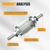 2PCS 5/16" Car Fuel Filter (Silver)
