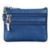 YueJieSelected Ladies Genuine Leather Wallet with Key Ring, blue, Urban