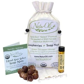 NaturOli Soap Nuts 1-Lb USDA Organic (240 Loads) + 18X Bonus! (12 loads)