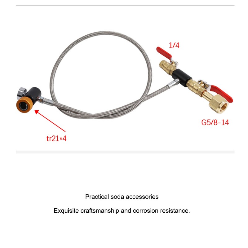 CO2 Universal External Hose Adapter G5/8-14 24in Dual Valve Soda
