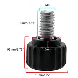 ZZYWWP 15 pcs m4x10 Thumb Screw Carbon Steel Thread knurled thumbscrews, Hand Screws, Handle knob thumbscrews