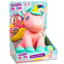 Scribble Me Friends: Unicorn - Pink & Green - Soft Plush Magical Animal & 3 Coloring Pens, Scribble-Wash-Repeat, Drawing Art & Crafts Toy, Kids Age 4+