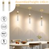 3 Pack Modern Kitchen Island Pendant Lights, Gold Bubble Crystal