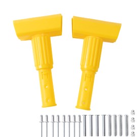 Matthew 2Pcs Commercial Mop Head Clamps Mop Clip Mop Handle Part,Quick Change Head Mop Handle,Detachable mop Head clamp Wax Mop Plastic Color Separation (Yellow)
