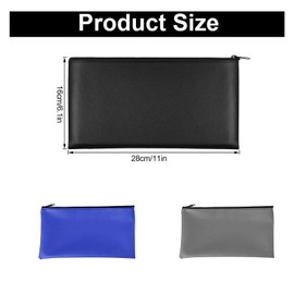 Multifunctional Wallet Bank Bag, Pack of 3 PU Wallet, Document Bag with Zip, 28 x 16 cm Purse, Pen Case, Cosmetic Bag, Suitable for Business, Home, School