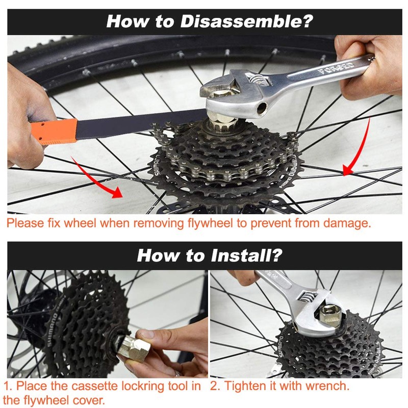 ZAWTR Bike Cassette Removal Tool, 1 Pcs Chain Whip and
