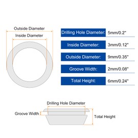sourcing map 58 Pcs Rubber Grommets, 3mm ID 5mm Drill Hole Double Sided Hollow Firewall Hole Plugs Round Electrical Wiring Gasket, Black