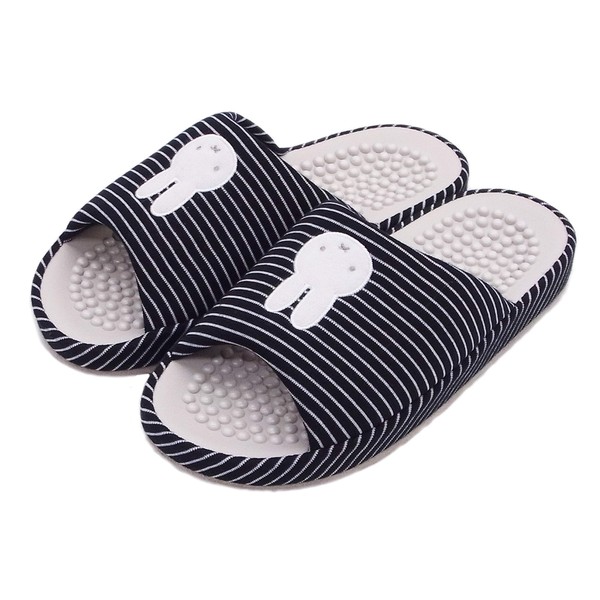 Aiwa General Industries T16-CFH-DB001 Slippers, Mother's Day, Gift, Miffy Cute, Indoor, Health, Border, Black