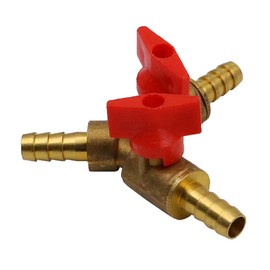 Tiardey 3 Way Hose Connector with Switch 8mm Hose Connector Brass Y Hose Splitter for Carpenter's Faucet Air Water Gas