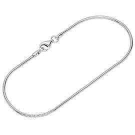 NKlaus Necklace 1.7 mm wide snake chain round 925 silver necklace silver chain, Sterling Silver