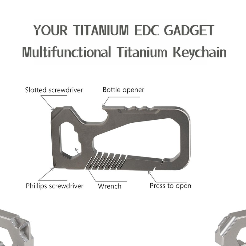 Imentha Titanium Carabiner Keychain with Bottle Opener - Heavy Duty