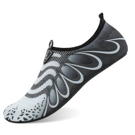 L-RUN Womens Water Sports Shoes Barefoot Aqua Shoes for Men Grey XXL(W:12-13,M:10-11)=EU43-44