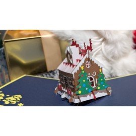 3D Pop up Christmas card, Holiday card - Gingerbread House