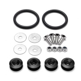 Aluminum Universal CNC Billet Quick Release Fasteners Kit Compatible with Car Bumper Trunk Fender Hatch (Black)