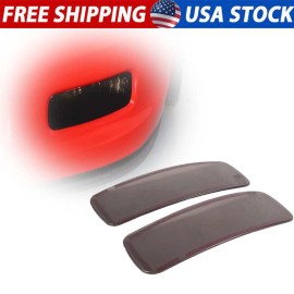 encar88_8 2PCS Blackened Front Fog Lamp Trim Cover Fits For Corvette C6 2005-2013 US