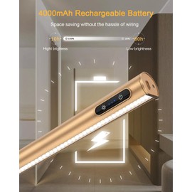 GOVSSING Picture Lights for Wall - 4000mAh Rechargeable Battery Wireless Picture Light with Remote, 3 Color Temps & Brightness Adjustable, 15.7” Rotatable Art Light, Memory & Timer Functions