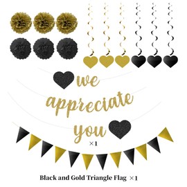 We Appreciate You Banner Thank You Appreciation Theme Party Decoration for Employee Doctor Nurse Parents Teacher Coworker Staff Hanging Garland Kit Pompoms Bunting Office Supplies Photobooth Backdrop